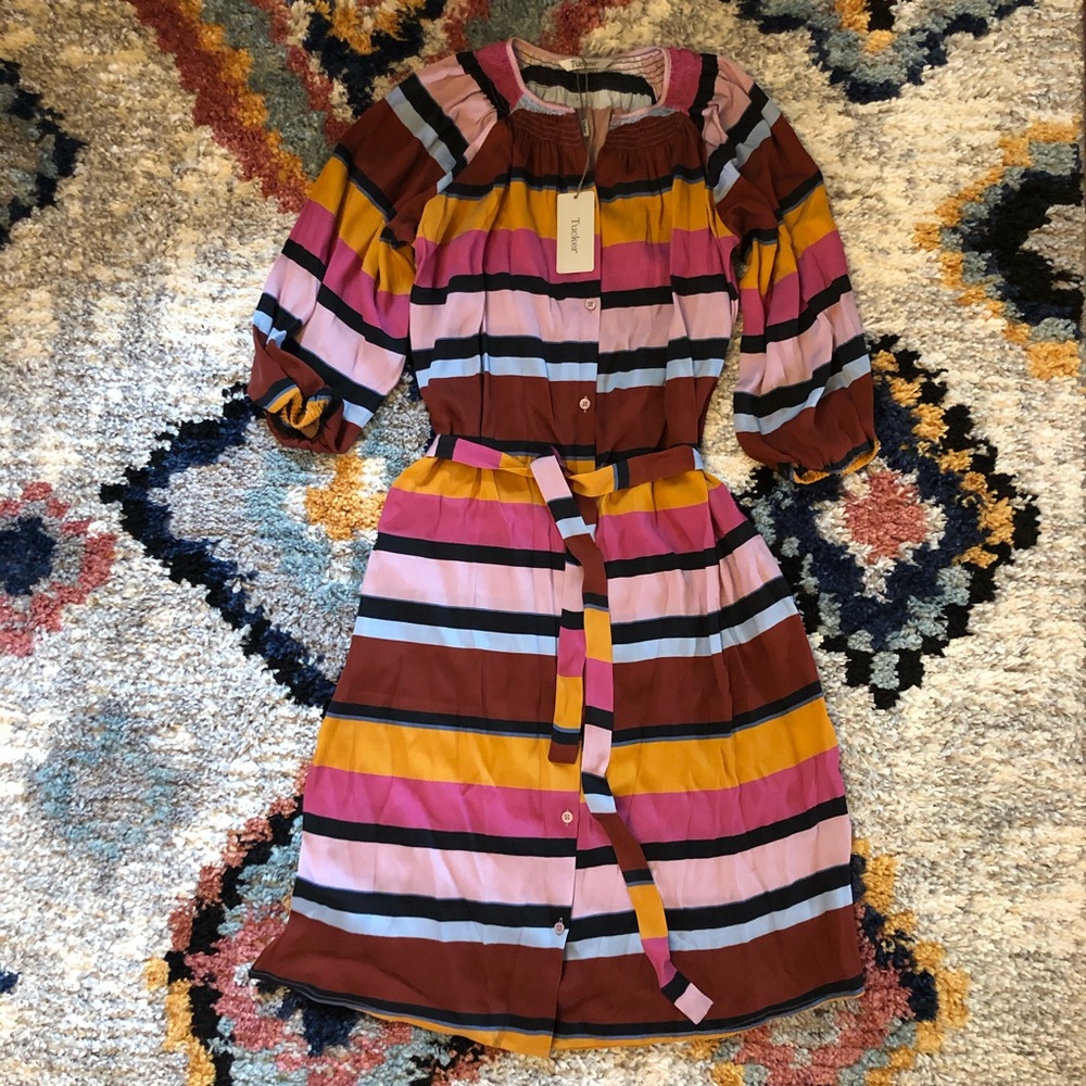 Silk Tucker Midi Dress